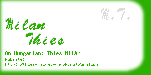 milan thies business card